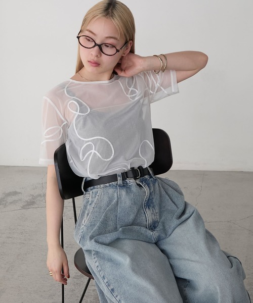 forksy.（フォルクシー） tシャツ 半袖 「forksy.」ニュアンス柄コード
