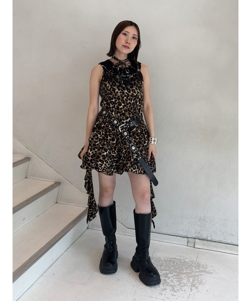 jouetie ワンピース ドレープフリルカットミニワンピース 迷彩