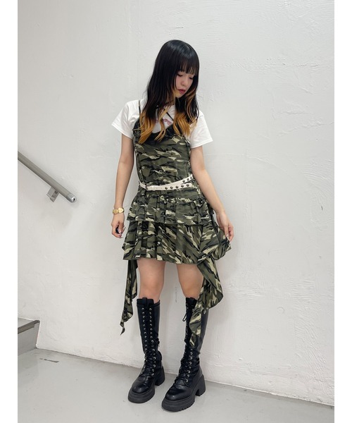 jouetie❤️ドレープフリルカットワンピース❤️迷彩柄 jouetie ワンピース ドレープフリルカットミニワンピース 迷彩