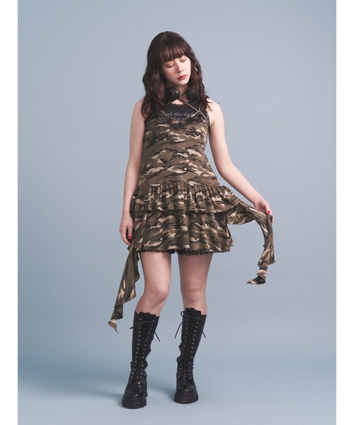 レディース　ワンピース　ミニ丈　ドレス　デート　フリル　ブラウン ドレス レディース dress ミニドレス ミニワンピース ミニ丈