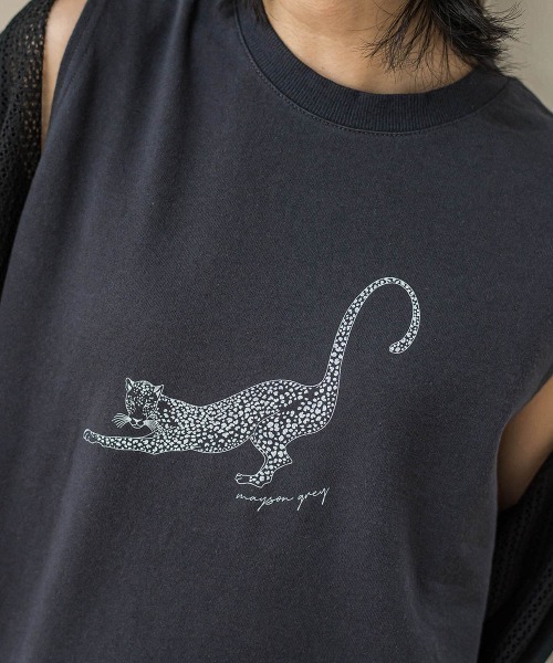 MAYSON GREY tシャツ レオパードプリントノースリーブプル