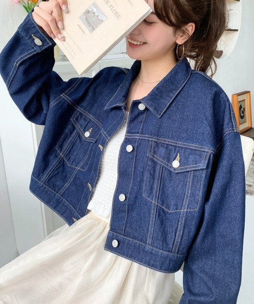 moment+ 「moment+」 デニムジャケット L ブラック系その他