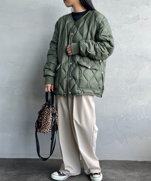 TAION（タイオン） ダウンジャケット M グリーン レディース