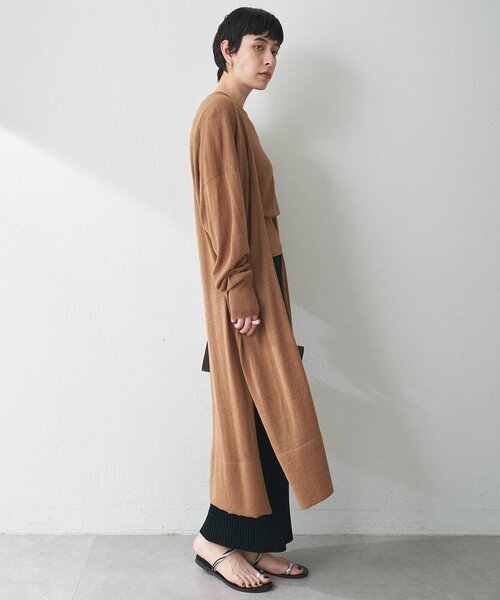 Whim Gazette カーディガン リネンシルクロングカーディガン