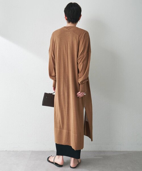Whim Gazette カーディガン リネンシルクロングカーディガン