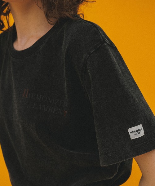 未使用タグ付　Adam et Rope'(アダムエロペ) ブラックTシャツ ADAM ET ROPE' tシャツ 「WEB限定」RECORDSガーメントダイT