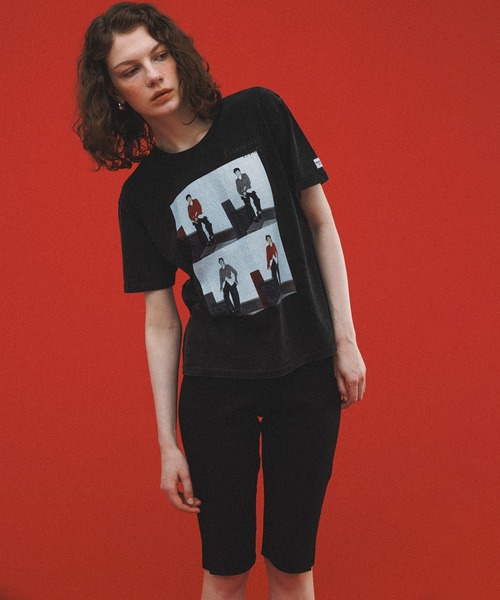 未使用タグ付　Adam et Rope'(アダムエロペ) ブラックTシャツ ADAM ET ROPE' tシャツ 「WEB限定」RECORDSガーメントダイT