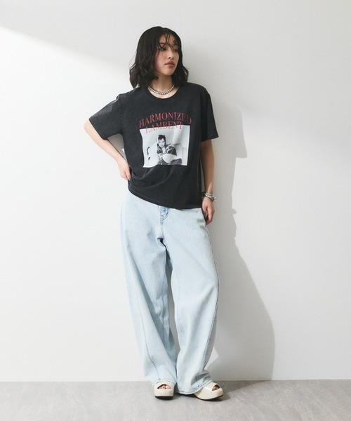 tシャツ 「WEB限定」RECORDSガーメントダイTシャツ レディース ADAM ET ROPE' tシャツ 「WEB限定」RECORDSガーメントダイT