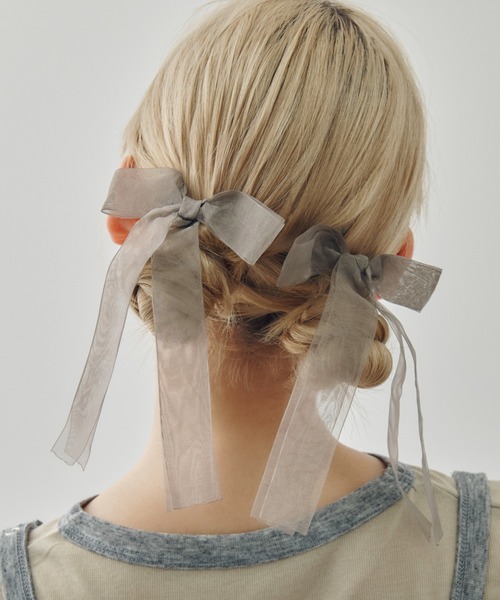 GOLDY ヘアクリップ シアー リボン セット バレッタ : ZOZOTOWN