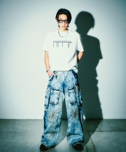 ワイドパンツ ジーンズ FORSOMEONE MERA CARGO メンズの画像