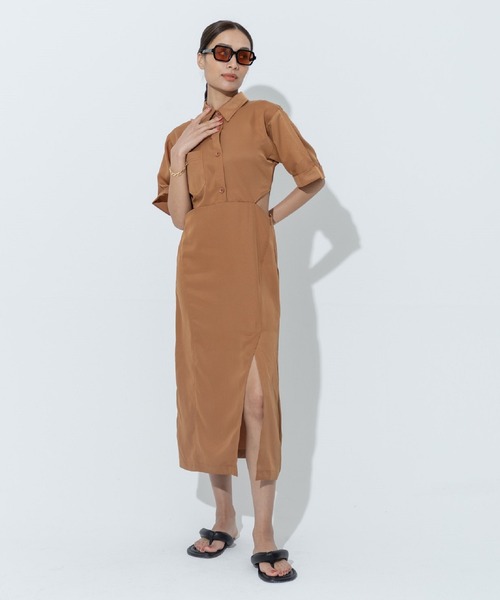 ブラウン シャツワンピース シャツワンピース（ブラウン/茶色系）ファッション通販 - ZOZOTOWN