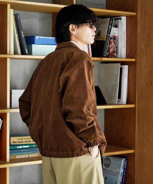 ヴィンテージブラウン 別珍ジップアップブルゾン ヴィンテージブラウン 別珍ジップアップブルゾン JOHN'S CLOSET