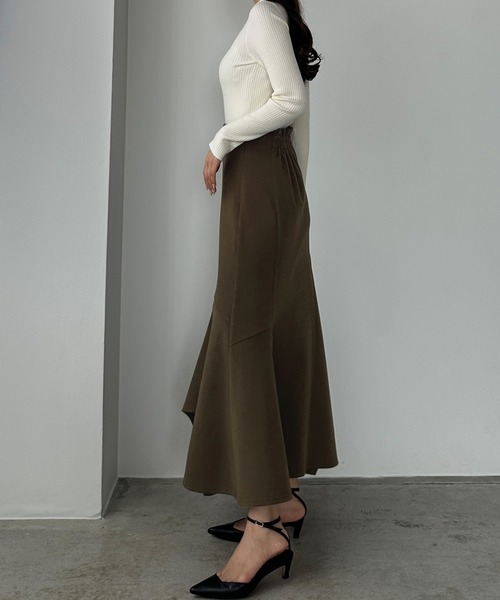 Louere（ルエレ） スカート ウォームイレヘム深スリットハイウエスト