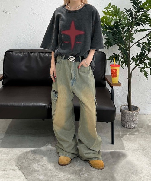 「sedacle」 7分袖Tシャツ MEDIUM ブラック メンズ