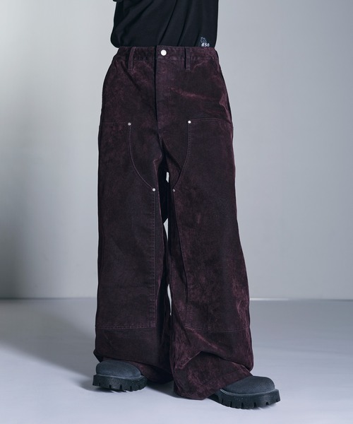 ジーンズ 「SET-UP着用可能」ベルベットライクペインターダブルニー