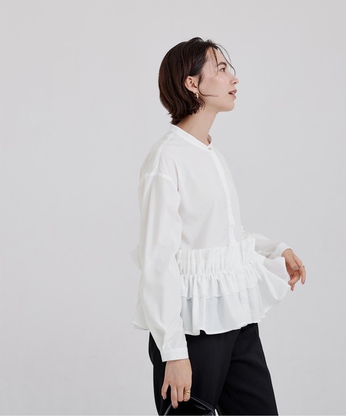 「ur's」 長袖ブラウス M オフホワイト レディース