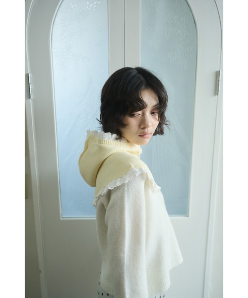 FEKETE（フェケテ） ニット帽 ニットキャップ cotton lace frill
