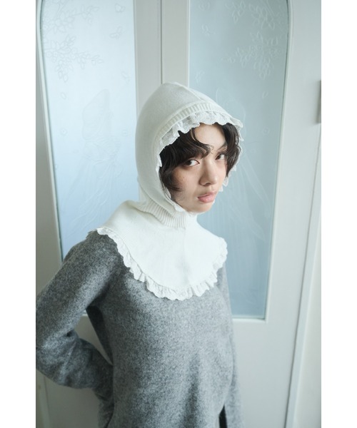 FEKETE（フェケテ） ニット帽 ニットキャップ cotton lace frill