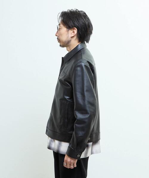 MEN'S MELROSE ブルゾン アウター シープナッパレザー /トラッカーズ
