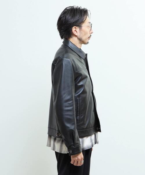 メンズメルローズ レザージャケット トラッカージャケット ラムレザー 3rd型 MEN'S MELROSE ブルゾン アウター シープナッパレザー /トラッカーズ