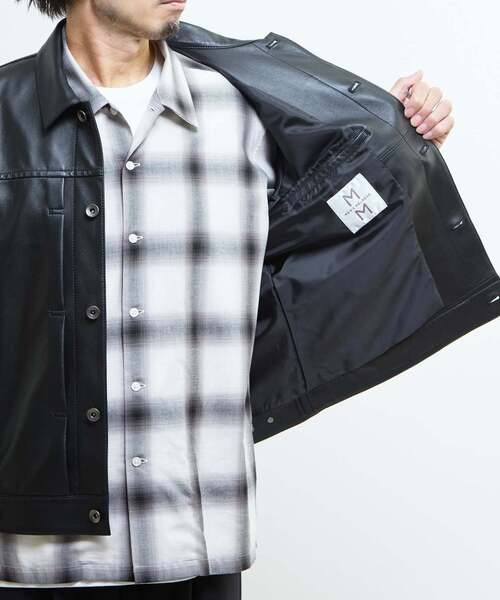 MEN'S MELROSE ブルゾン アウター シープナッパレザー /トラッカーズ