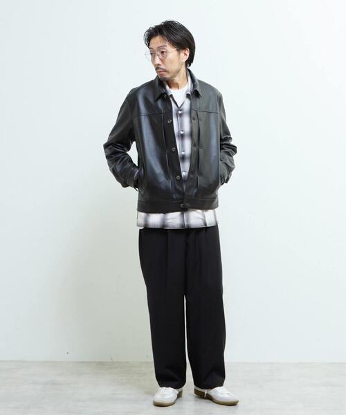 MEN'S MELROSE ブルゾン アウター シープナッパレザー /トラッカーズ