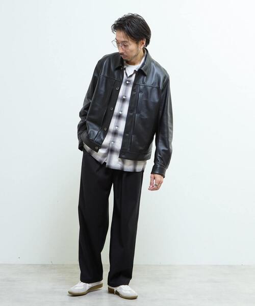 MEN'S MELROSE グレージュ　レザージャケット ジャケット/アウター・ライダースジャケット商品一覧｜MEN'S MELROSE