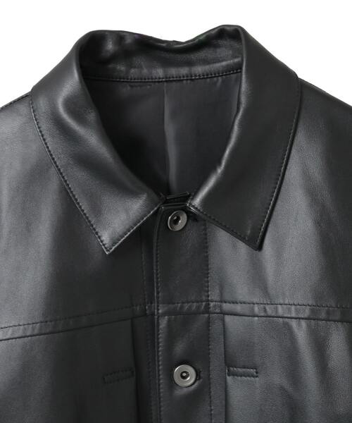 メンズメルローズ レザージャケット トラッカージャケット ラムレザー 3rd型 MEN'S MELROSE ブルゾン アウター シープナッパレザー /トラッカーズ