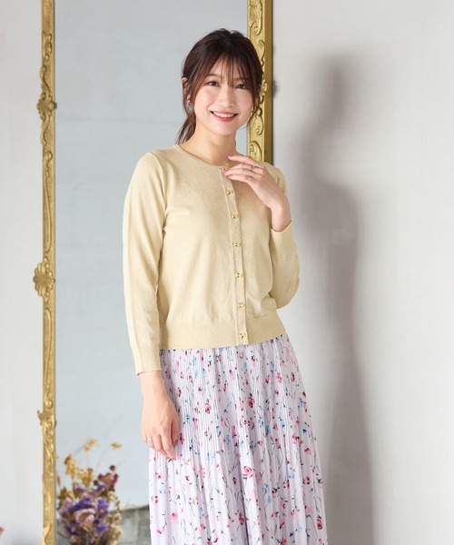 treatürself ローズモチーフのラメニットカーディガン rose motif lame knit cardigan – Treat Ürself
