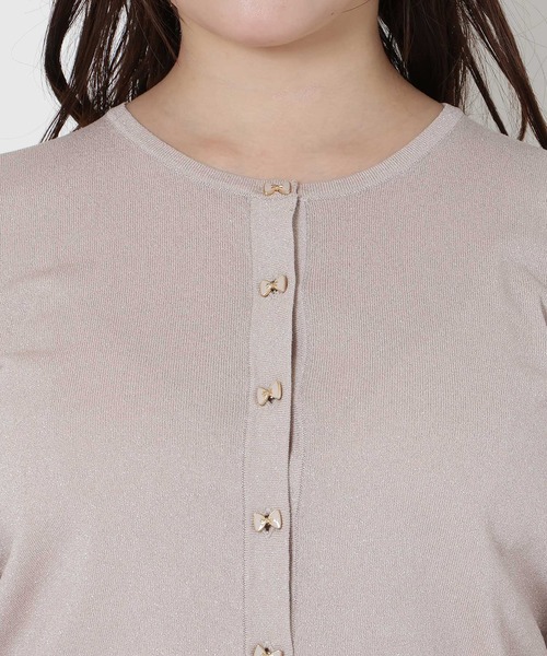 Rose Tiara（ローズティアラ） カーディガン リボンボタンラメニット