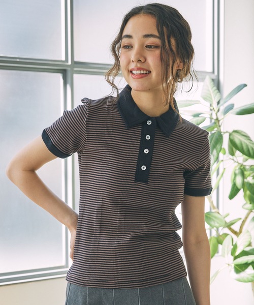 「MILLER」 半袖ポロシャツ FREE ブルー レディース_画像3