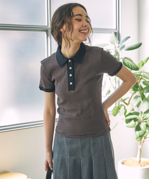 「MILLER」 半袖ポロシャツ FREE ブルー レディース_画像4