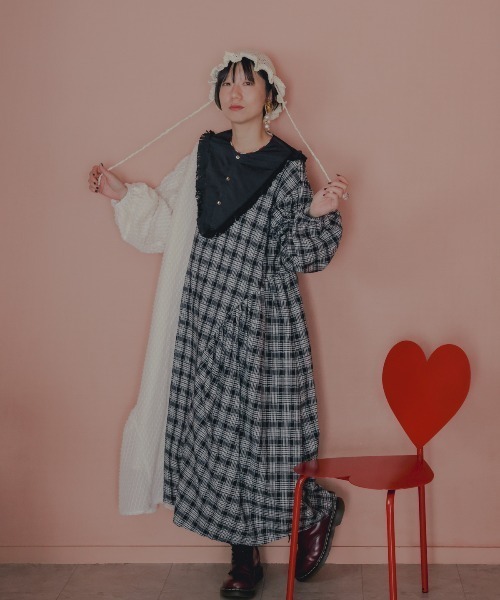 unica（ユニカ） ワンピース 2ピースモノトーンチェック柄ワンピース