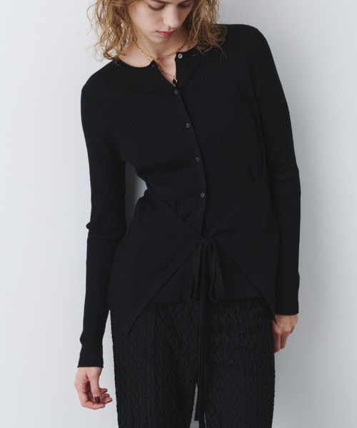 bita.（ビタ） カーディガン ウエストリボン4wayリブニット