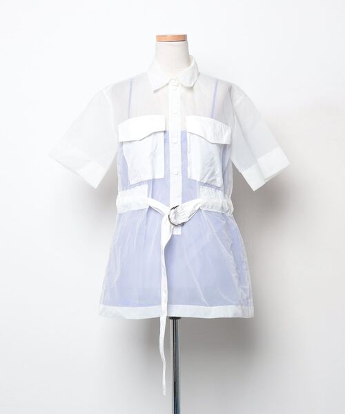 「CELINE」 半袖シャツ 38 ホワイト レディース