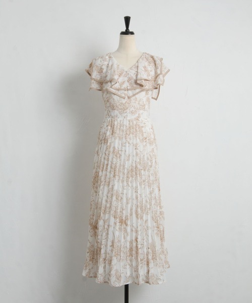 「tocco closet」 ノースリーブワンピース M ベージュ レディース_画像2