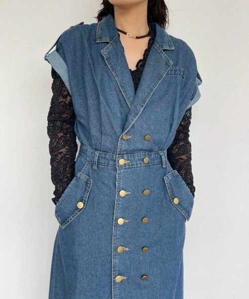 ワンピース Denim Dress 25SS】FETICO フェティコ / ROSE DENIM DRESS