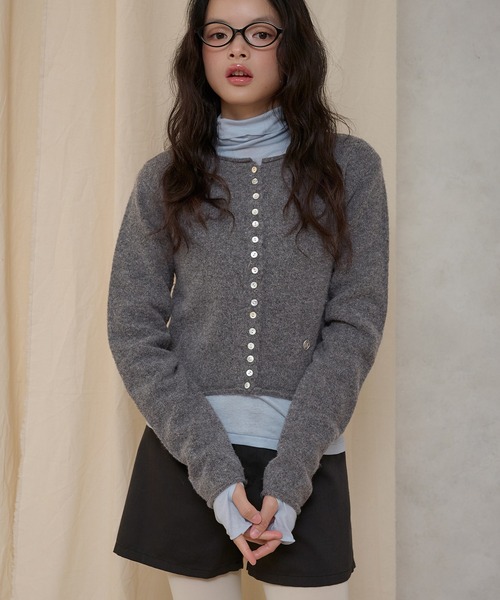 MUHET ミュエータ カーディガン rolled edge short cropped knit cardigan ショート丈ニットボタン カーディガン レディース ZOZOTOWN Yahoo 店 - 通販 - Yahoo ショッピング