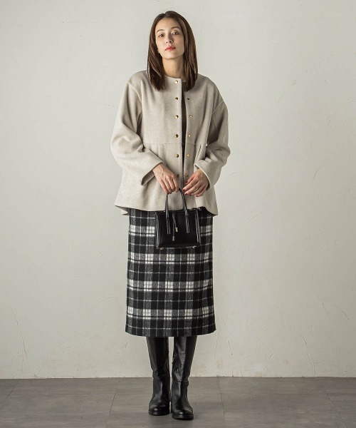 「ketty」 ノーカラージャケット M チャコールグレー レディース_画像2