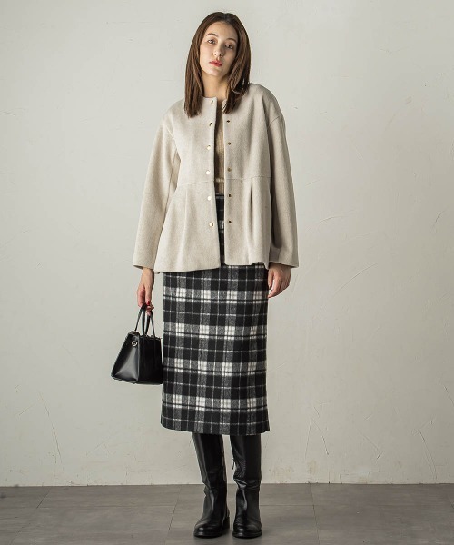 「ketty」 ノーカラージャケット M チャコールグレー レディース_画像3