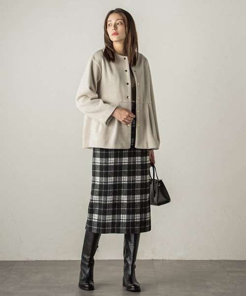 「ketty」 ノーカラージャケット M チャコールグレー レディース_画像4