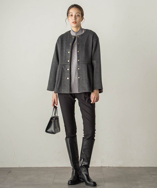 「ketty」 ノーカラージャケット M チャコールグレー レディース_画像6