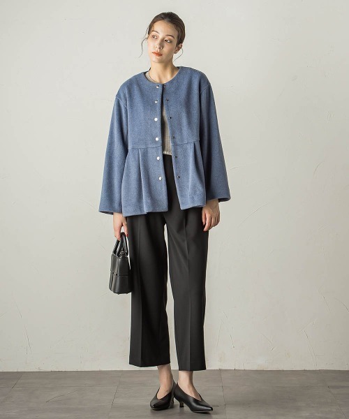 「ketty」 ノーカラージャケット M チャコールグレー レディース_画像8