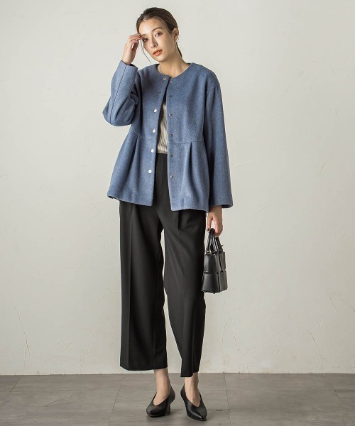 「ketty」 ノーカラージャケット M チャコールグレー レディース_画像9