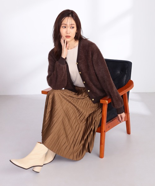 GALLORIA（ギャローリア） アンサンブル ニットファーVネック