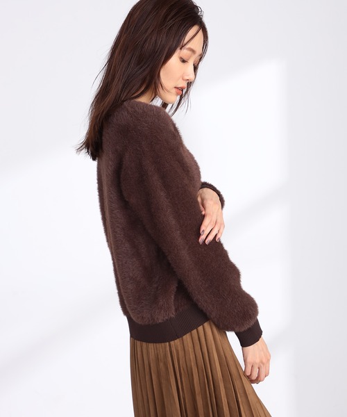 GALLORIA（ギャローリア） アンサンブル ニットファーVネック