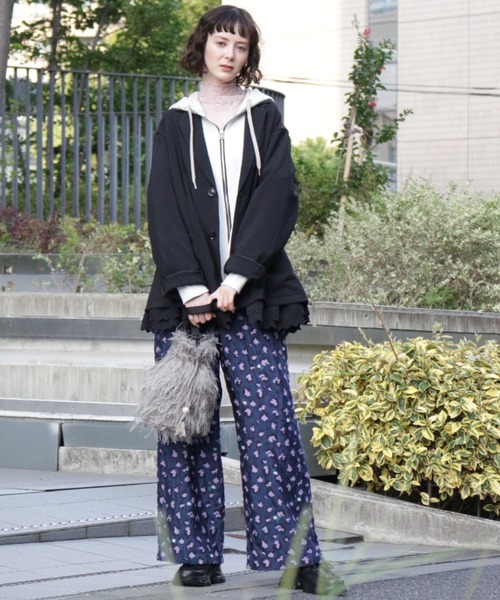 H.A.K（ハク） パンツ レオパードフラワーカットジャカードワイド