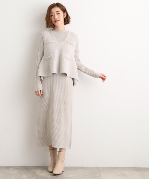 SALE‼️grove ペプラムニット grove（グローブ） ニット セーター 前後2WAYペプラムカーディガン