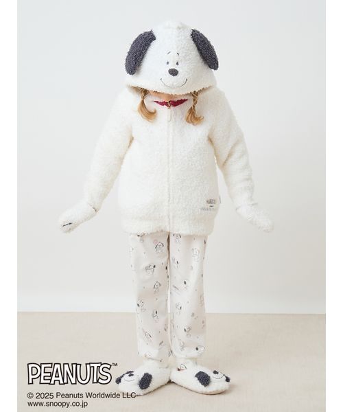 【新品】gelato pique × スヌーピー 総柄パジャマ【上下セット】 ジェラピケ スヌーピー総柄ジャガードプルオーバー&ロングパンツセット