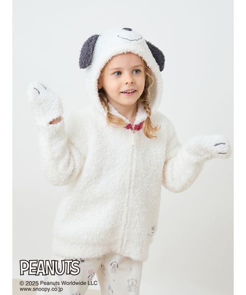 新品　PEANUTS×GELATO PIQUE スヌーピー　パーカー　白 gelato pique（ジェラートピケ） パジャマ 「PEANUTS PUPPIES」「KIDS